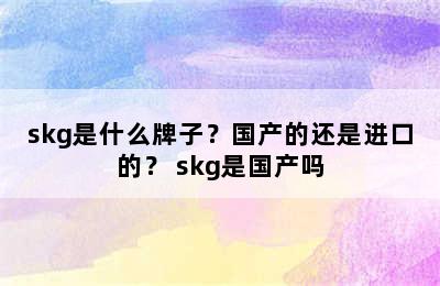 skg是什么牌子？国产的还是进口的？ skg是国产吗